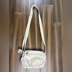 Beige Gold Kipling Crossbody Messenger Purse Handbag Bag Gorilla Keychain y2k